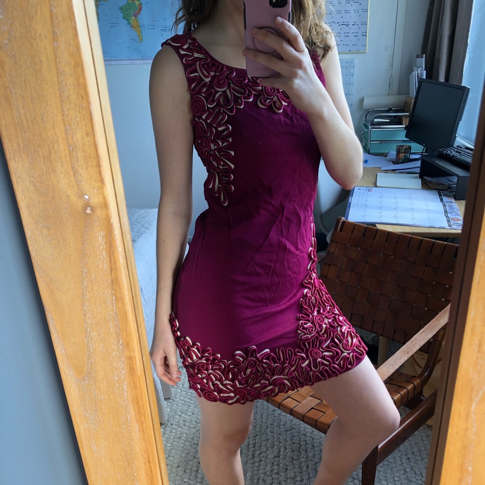 Unique design dress with rose embellishment